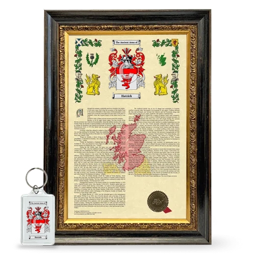 Hatrick Framed Armorial History and Keychain - Heirloom