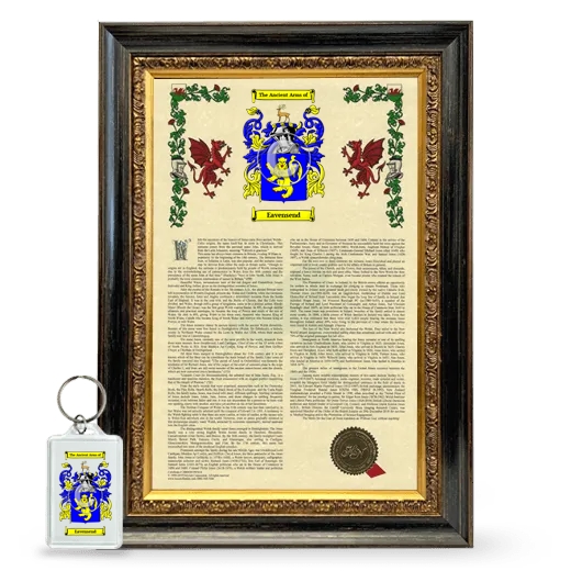 Eavensend Framed Armorial History and Keychain - Heirloom