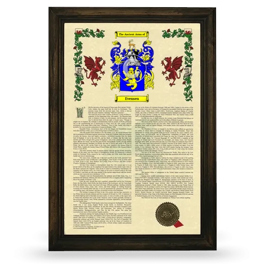 Evensen Armorial History Framed - Brown