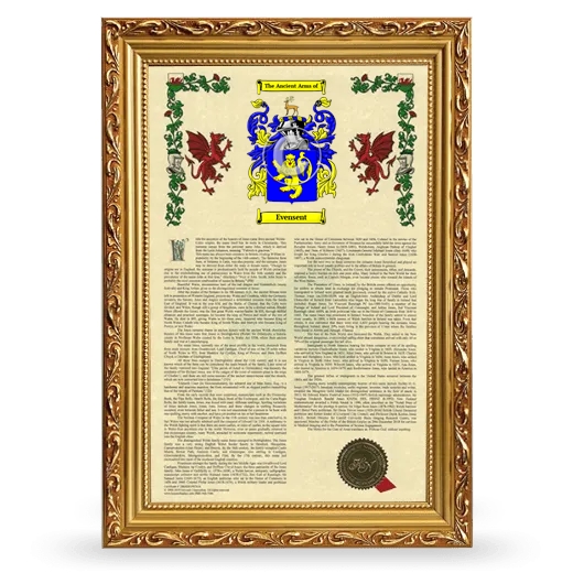 Evensent Armorial History Framed - Gold