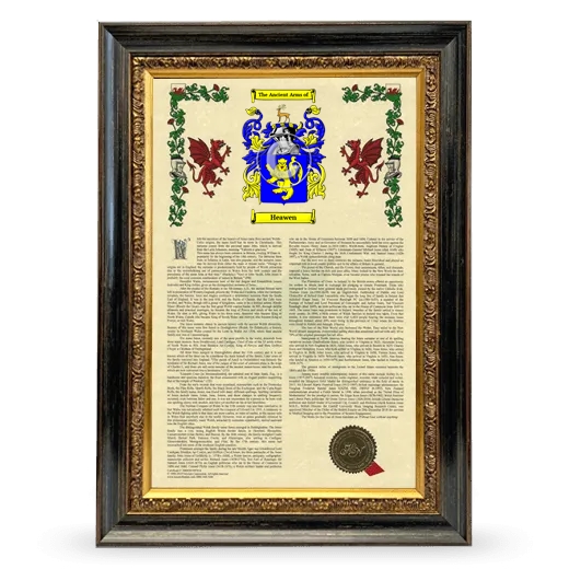 Heawen Armorial History Framed - Heirloom