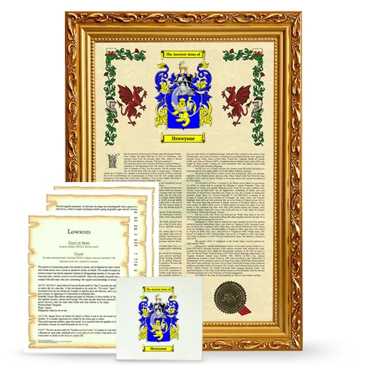 Heawynne Framed Armorial, Symbolism and Large Tile - Gold