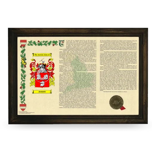 Averett Armorial Landscape Framed - Brown