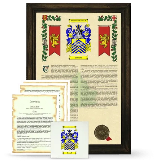 Evrard Framed Armorial, Symbolism and Large Tile - Brown