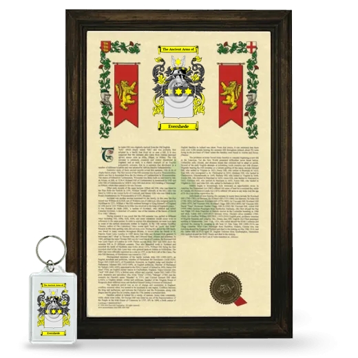 Evershede Framed Armorial History and Keychain - Brown