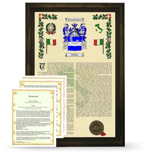 Favron Framed Armorial History and Symbolism - Brown