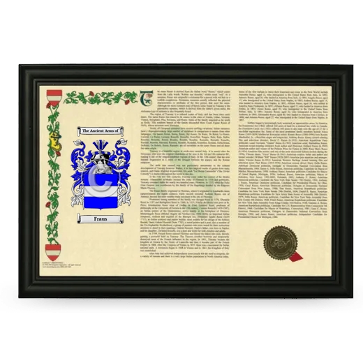 Fraus Armorial Landscape Framed - Black