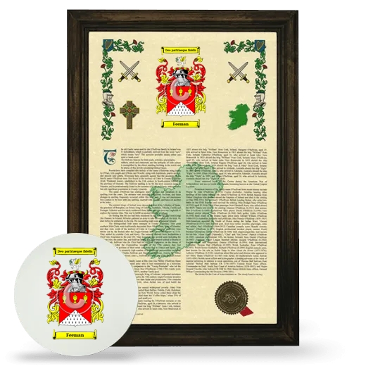 Feeman Framed Armorial History and Mouse Pad - Brown