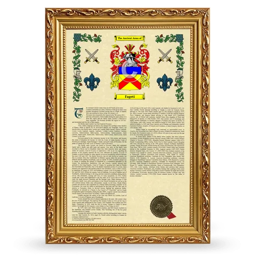 Fageti Armorial History Framed - Gold