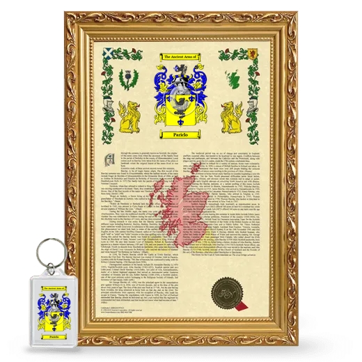 Pariclo Framed Armorial History and Keychain - Gold