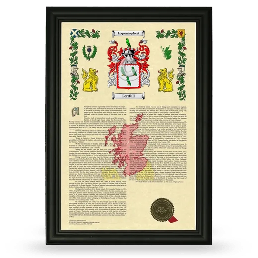 Ferefull Armorial History Framed - Black