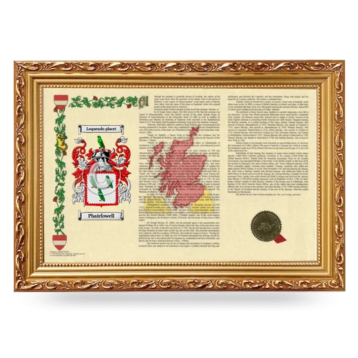 Phairfowell Armorial Landscape Framed - Gold