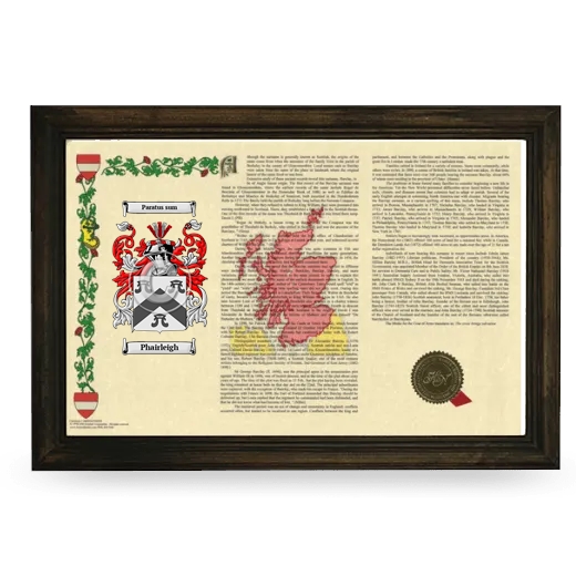 Phairleigh Armorial Landscape Framed - Brown