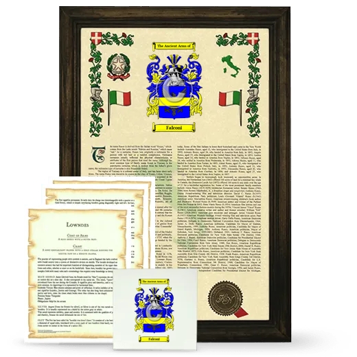 Falconi Framed Armorial, Symbolism and Large Tile - Brown