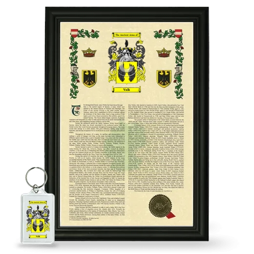 Valk Framed Armorial History and Keychain - Black