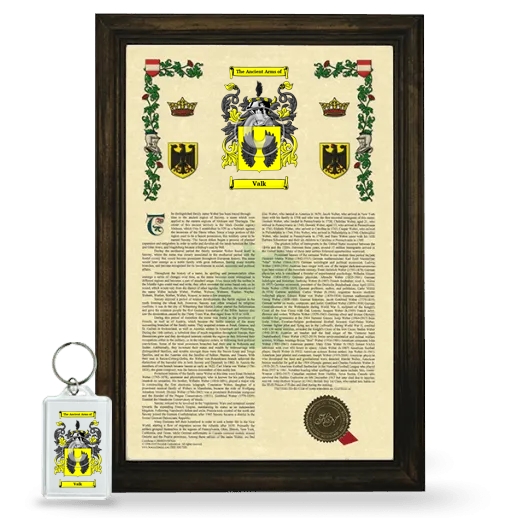 Valk Framed Armorial History and Keychain - Brown