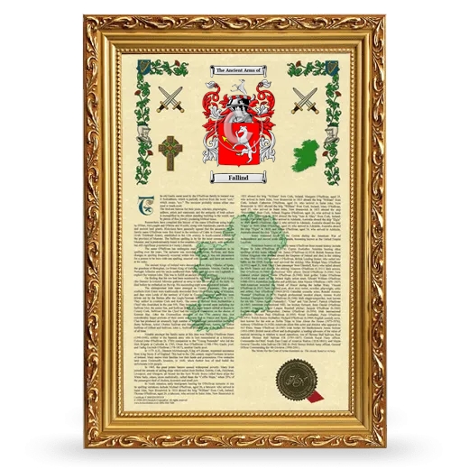 Fallind Armorial History Framed - Gold