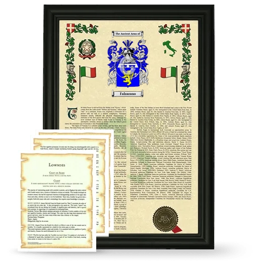 Falzarano Framed Armorial History and Symbolism - Black