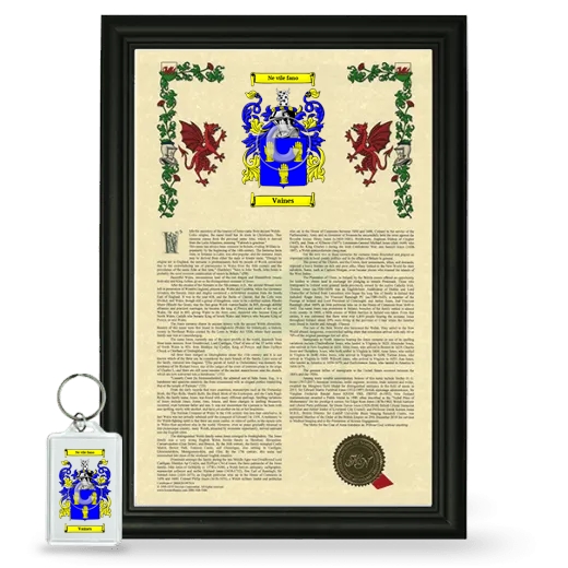 Vaines Framed Armorial History and Keychain - Black