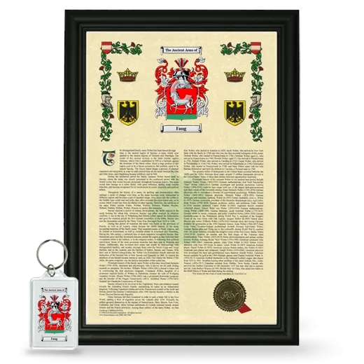 Fang Framed Armorial History and Keychain - Black