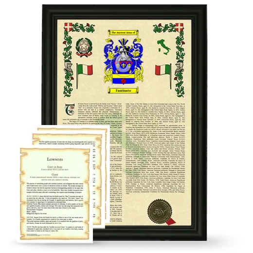 Fantinato Framed Armorial History and Symbolism - Black