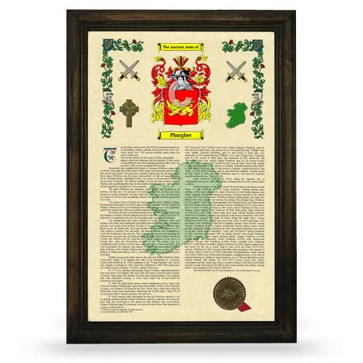 Phargher Armorial History Framed - Brown