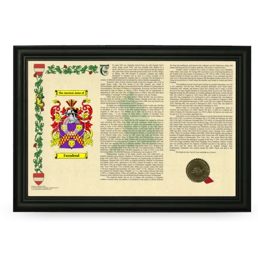 Farndend Armorial Landscape Framed - Black