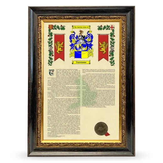 Fayrenome Armorial History Framed - Heirloom