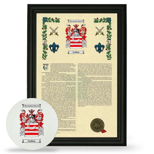 Faubion Framed Armorial History and Mouse Pad - Black
