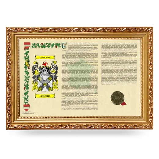 Fautrierre Armorial Landscape Framed - Gold