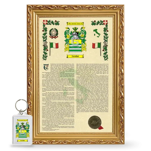 Favalini Framed Armorial History and Keychain - Gold