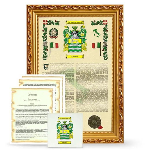 Favetta Framed Armorial, Symbolism and Large Tile - Gold