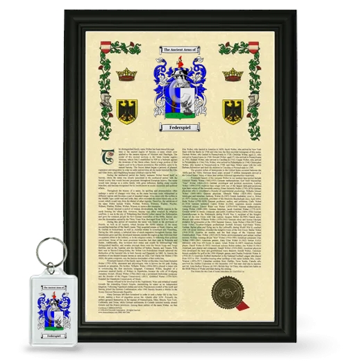 Federspiel Framed Armorial History and Keychain - Black