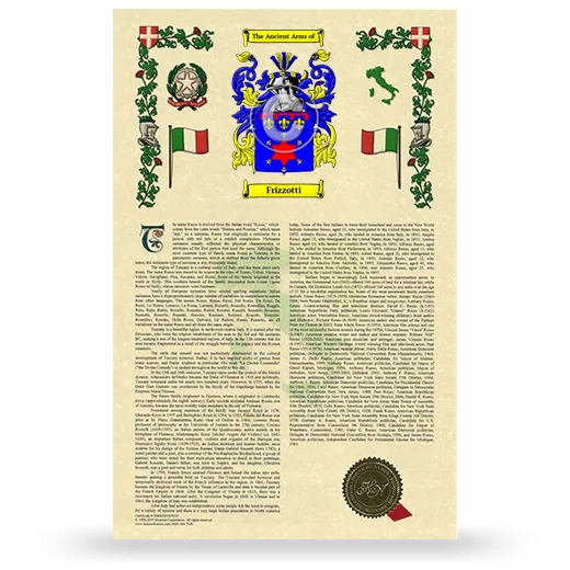 Frizzotti Armorial History with Coat of Arms