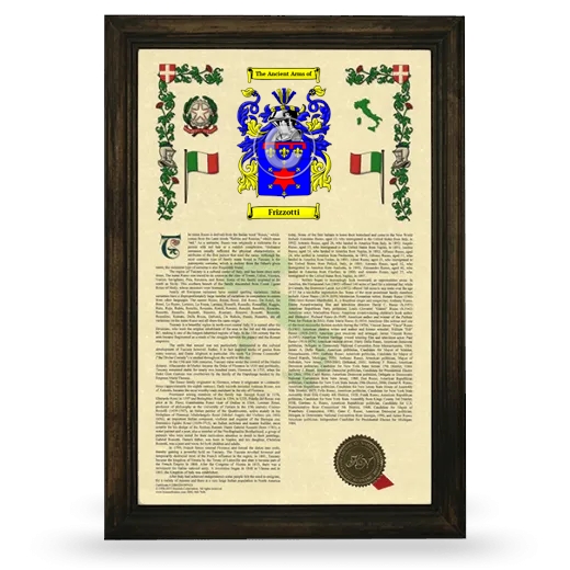 Frizzotti Armorial History Framed - Brown