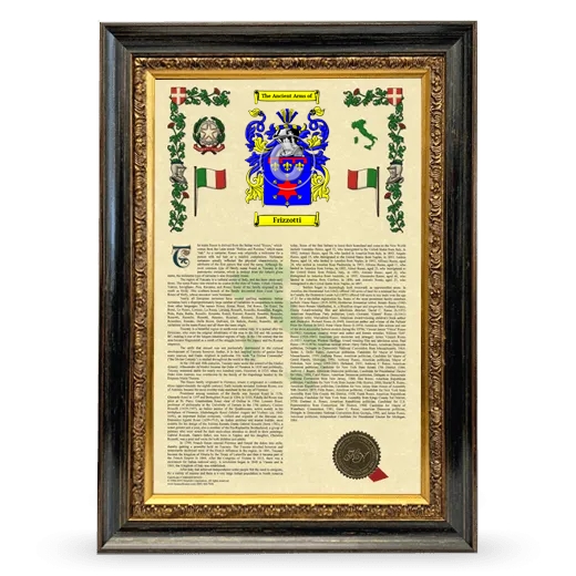 Frizzotti Armorial History Framed - Heirloom