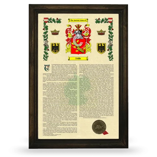 Felde Armorial History Framed - Brown