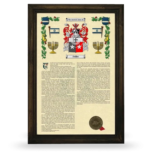 Felder Armorial History Framed - Brown