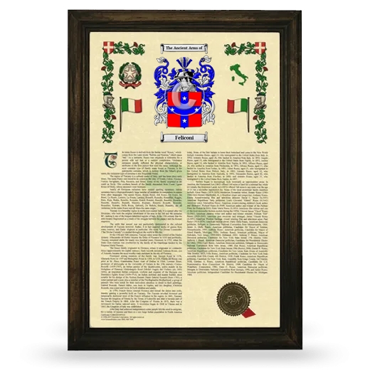 Feliconi Armorial History Framed - Brown