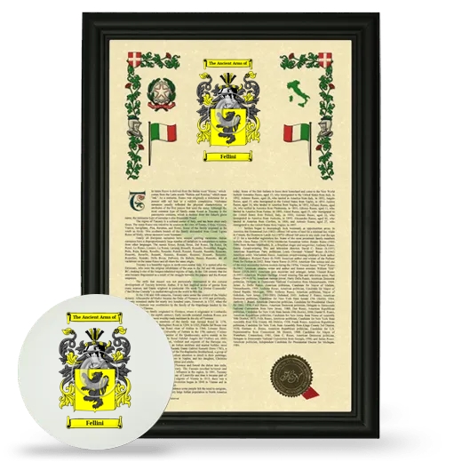 Fellini Framed Armorial History and Mouse Pad - Black