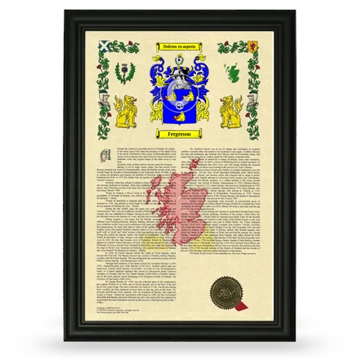 Fergerson Armorial History Framed - Black