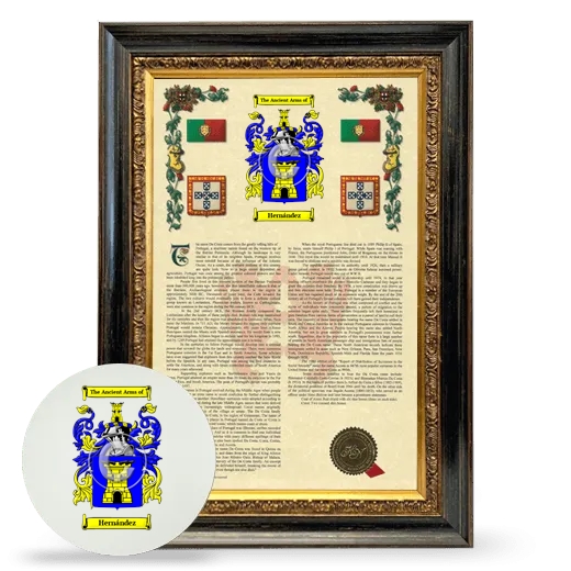 Hernández Framed Armorial History and Mouse Pad - Heirloom