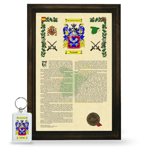Fernando Framed Armorial History and Keychain - Brown