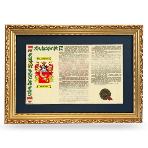 Ferrettino Deluxe Armorial Landscape Framed - Gold