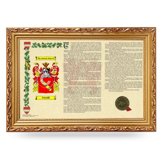 Ferrulli Armorial Landscape Framed - Gold