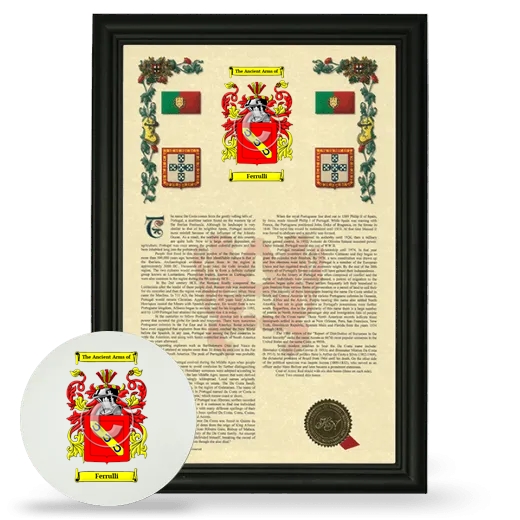 Ferrulli Framed Armorial History and Mouse Pad - Black