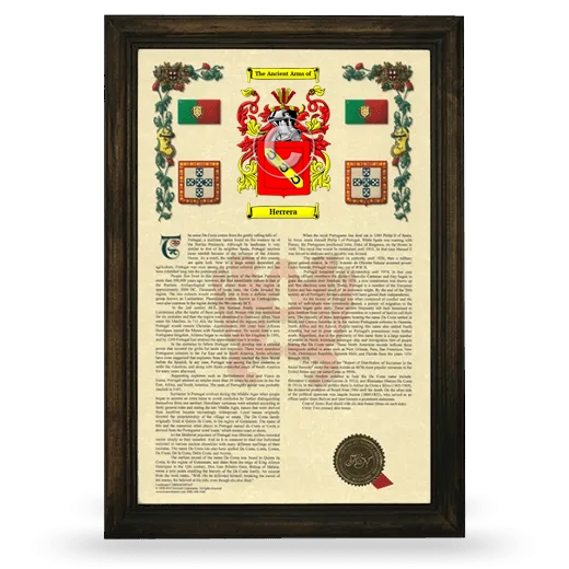 Herrera Armorial History Framed - Brown