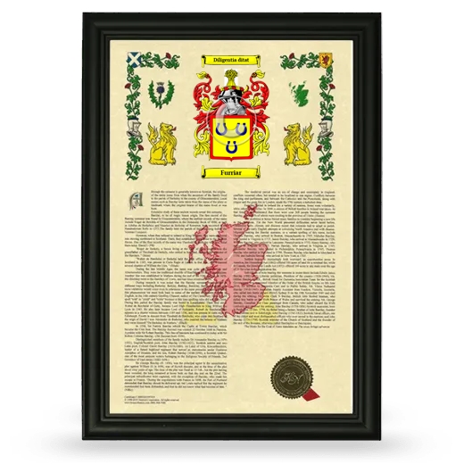 Furriar Armorial History Framed - Black