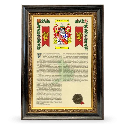 Ferrar Armorial History Framed - Heirloom