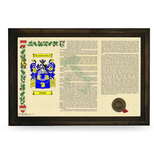 Ferrati Armorial Landscape Framed - Brown